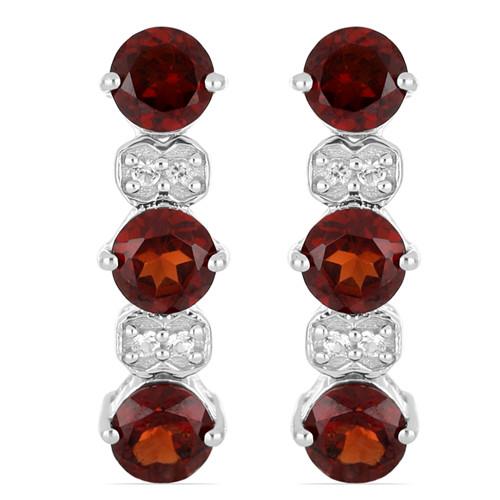 BUY 925 SILVER REAL GARNET GEMSTONE EARRINGS